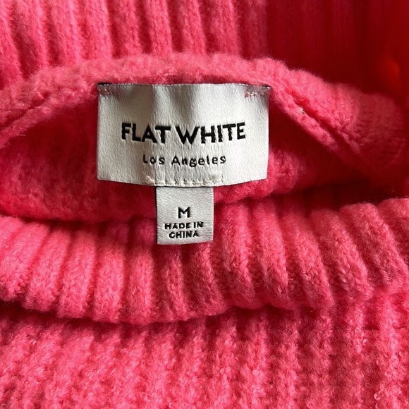 Anthropologie Flat White New York Pink Turtleneck Ribbed Sweater Sz M - Picture 9 of 11